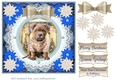 Blue Christmas pup in jumper card front 23