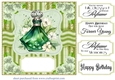 Emerald green perfume bottle card front 7