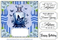 Blue perfume bottle card front 10