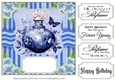 Blue perfume bottle card front 12