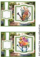 2 Floral watering can card fronts/toppers(5x7 aprox) 1