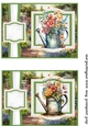 2 Floral watering can card fronts/toppers(5x7 aprox) 3
