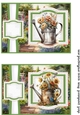 2 Floral watering can card fronts/toppers(5x7 aprox) 5