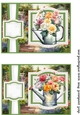 2 Floral watering can card fronts/toppers(5x7 aprox) 6