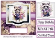 Raccoon say it with flowers card front 2
