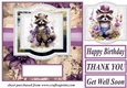 Raccoon say it with flowers card front 3