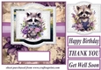 Raccoon say it with flowers card front 4