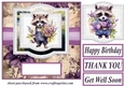 Raccoon say it with flowers card front 5