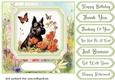 Vintage floral Scottish terrier card front 5