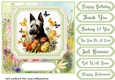 Vintage floral Scottish terrier card front 6