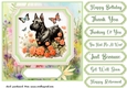 Vintage floral Scottish terrier card front 7