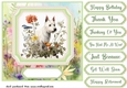 Vintage floral Highland terrier card front 1