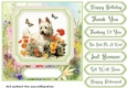 Vintage floral Highland terrier card front 4
