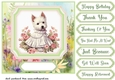 Vintage floral Highland terrier card front 5