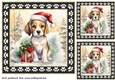 3 Framed Christmas pup card front/toppers 1