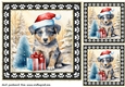 3 Framed Christmas pup card front/toppers 2