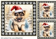 3 Framed Christmas pup card front/toppers 12