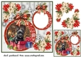 Snowflake Christmas pup card front 1