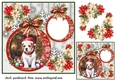 Snowflake Christmas pup card front 3