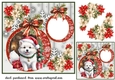 Snowflake Christmas pup card front 6