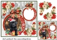 Snowflake Christmas pup card front 7