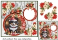 Snowflake Christmas pup card front 10
