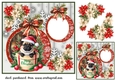 Snowflake Christmas pup card front 11