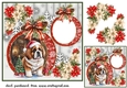 Snowflake Christmas pup card front 12