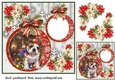Snowflake Christmas pup card front 16