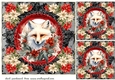 3 Christmas fox card fronts/toppers
