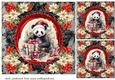 3 Christmas panda card fronts/toppers