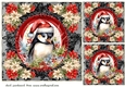 3 Christmas penguin card fronts/toppers