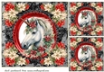 3 Christmas unicorn card fronts/toppers
