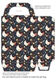 Folk art chickens gift bag 1