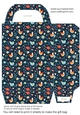 Folk art chickens gift bag 4
