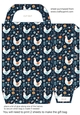 Folk art chickens gift bag 5