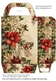 Vintage Christmas flowers gift bag 5