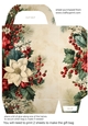 Vintage Christmas flowers gift bag 10