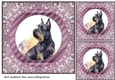 3 Purple and silver Scottish terrier card fronts/toppers 1