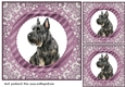 3 Purple and silver Scottish terrier card fronts/toppers 2