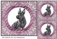 3 Purple and silver Scottish terrier card fronts/toppers 5