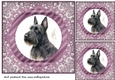 3 Purple and silver Scottish terrier card fronts/toppers 7