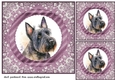 3 Purple and silver Scottish terrier card fronts/toppers 8