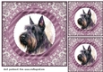 3 Purple and silver Scottish terrier card fronts/toppers 9