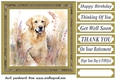 Yellow floral Labrador card front 8