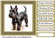 Gold framed Scottish terrier card front 8