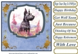 Floral Scottish terrier card front (N) 1