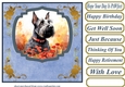 Floral Scottish terrier card front (N) 2