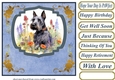Floral Scottish terrier card front (N) 3