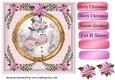 Pink Christmas snowman card front 6